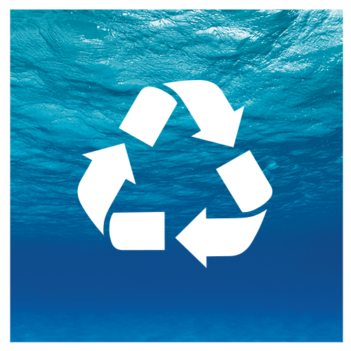recycle icon over blue ocean