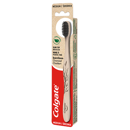 Colgate® Bamboo Charcoal Medium børstehår Tandbørste